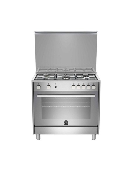 Cucina LA GERMANIA TUS95C21DXB 90x60 con maxiforno gas grill elettrico e 5 fuochi a gas classe A+ colore inox - Kallea