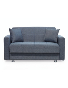 Divano Marbella 2 posti con letto contenitore in tessuto Mina 10 grigio scuro - Kallea 2