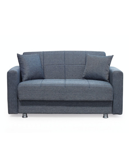 Divano Marbella 2 posti con letto contenitore in tessuto Mina 10 grigio scuro - Kallea