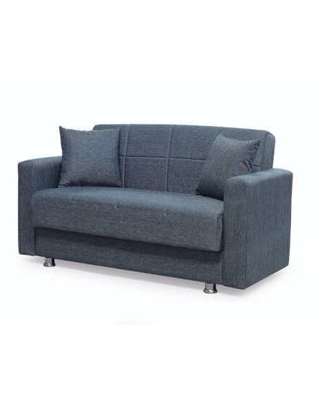 Divano Marbella 2 posti con letto contenitore in tessuto Mina 10 grigio scuro - Kallea