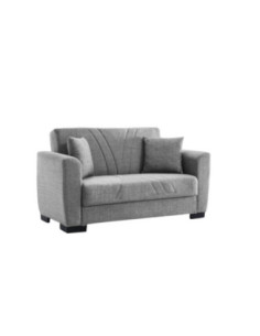 Divano letto Lori con contenitore 2 posti in tessuto grigio Mina 14 - Kallea 2