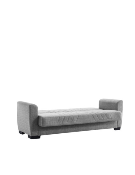 Divano letto Lori con contenitore 2 posti in tessuto grigio Mina 14 - Kallea