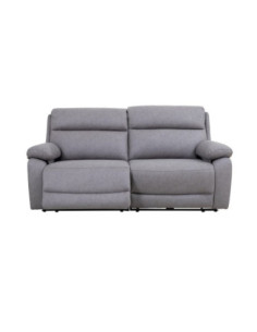 Divano 2 Posti maxi Siviglia doppio recliner elettrico nabuk light grey - Kallea 2