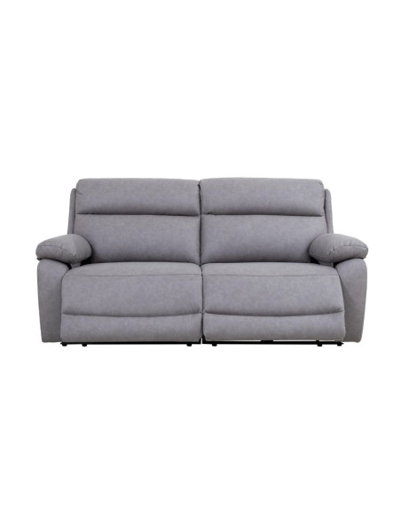 Divano 2 Posti maxi Siviglia doppio recliner elettrico nabuk light grey - Kallea