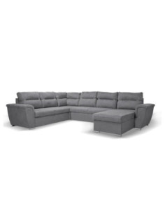 Divano angolare Washington con letto e 2 contenitori in tessuto grigio Houston87 - Kallea 2