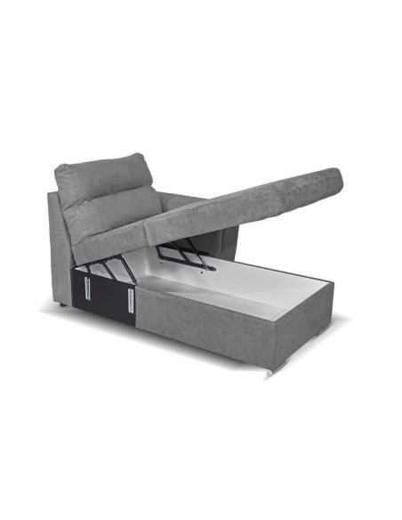 Divano angolare Washington con letto e 2 contenitori in tessuto grigio Houston87 - Kallea