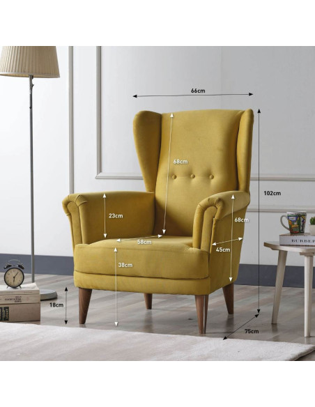 Poltrona Olive Bergere tessuto grigio scuro - Kallea
