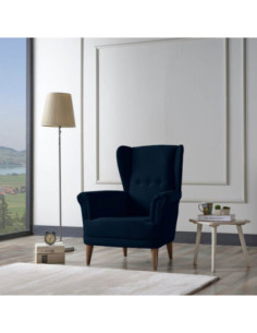 Poltrona Olive Bergere tessuto blue - Kallea