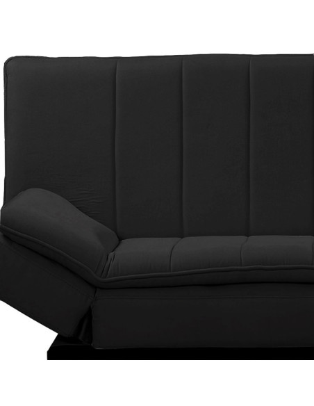 Divano letto Kyl in tessuto grigio scuro con piedi metallo neri - Kallea