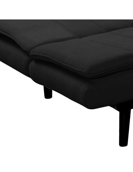 Divano letto Kyl in tessuto grigio scuro con piedi metallo neri - Kallea