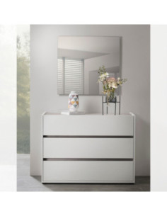 Camera da letto Yara colore bianco e cemento con letto contenitore - Kallea 2