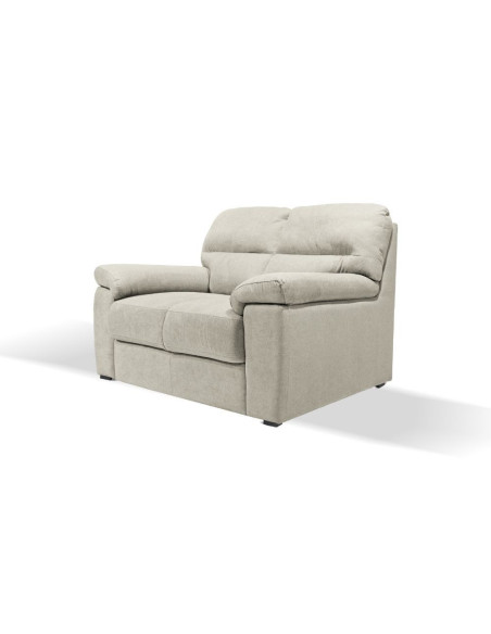 Divano Alenda 2 posti fisso con piedini quadrati colore beige - Kallea