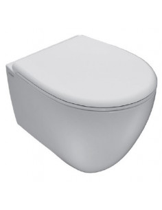 Vaso Sospeso Globo serie Bowl+ cod. BPS03BI dimensioni 50 x 38 cm scarico con brida ottimizzato bianco lucido - Kallea