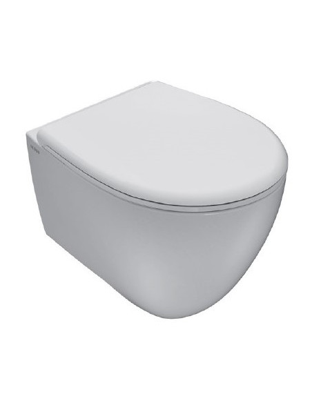 Vaso Sospeso Globo serie Bowl+ cod. BPS03BI dimensioni 50 x 38 cm scarico con brida ottimizzato bianco lucido - Kallea