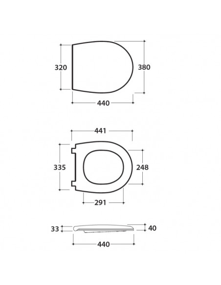 Copriwater Globo serie Bowl+ ( vaso da 50cm) in duroplast BPR22BI rallentato bianco lucido - Kallea