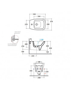 Bidet sospeso Globo serie Daily cod: DAS09BI dimensioni 53 x 37 bianco lucido - Kallea 2