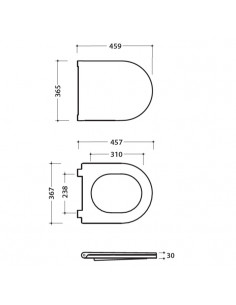 Copriwater Globo serie Forty3 in duroplast FOR20BI rallentato bianco lucido - Kallea 2