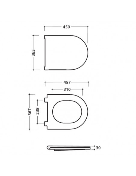 Copriwater Globo serie Forty3 in duroplast FOR20BI rallentato bianco lucido - Kallea