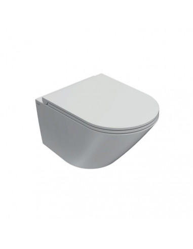 Vaso Sospeso Globo serie Forty3 cod. FOS03BI dimensioni 52 x 36 cm scarico con brida ottimizzato bianco lucido - Kallea