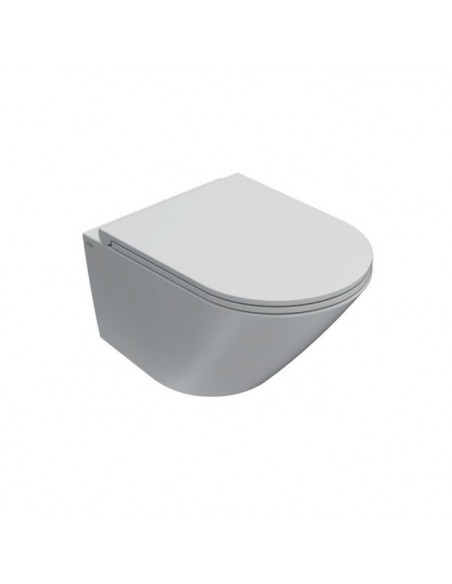 Vaso Sospeso Globo serie Forty3 cod. FOS03BI dimensioni 52 x 36 cm scarico con brida ottimizzato bianco lucido - Kallea