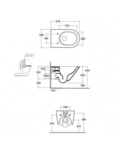 Vaso Sospeso Globo serie Forty3 cod. FOS05BI dimensioni 57 x 36 cm senza Brida bianco lucido - Kallea 2
