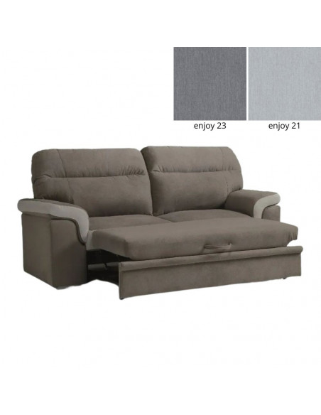 Divano Greta 2 posti maxi grigio con panchetta estraibile 190x91x105H - Kallea