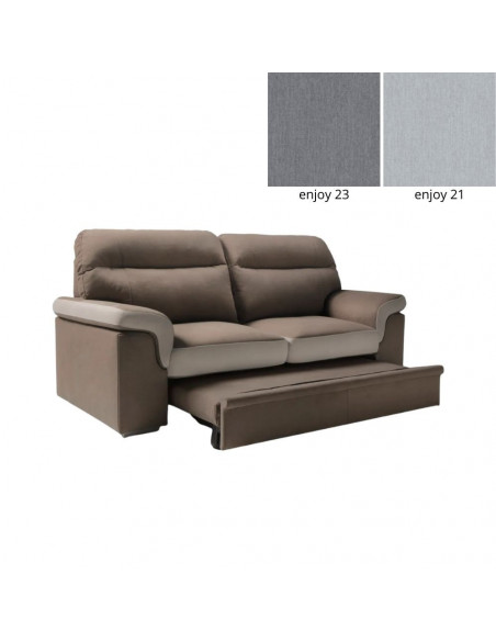 Divano Greta 2 posti maxi grigio con panchetta estraibile 190x91x105H - Kallea