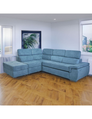 Divano letto Lughen contenitore 5 elementi reversibili colore verde acqua - Kallea