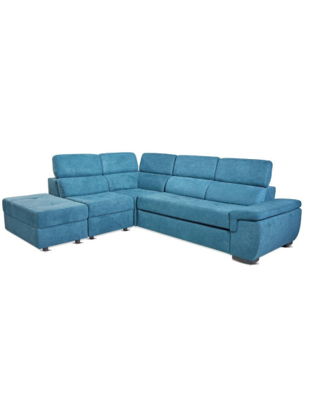 Divano letto Lughen contenitore 5 elementi reversibili colore verde acqua - Kallea