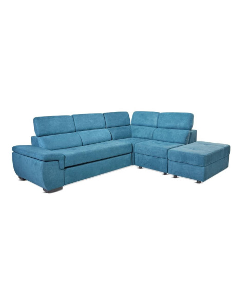 Divano letto Lughen contenitore 5 elementi reversibili colore verde acqua - Kallea