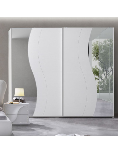 Camera da letto Sinera colore bianco larice con particolari in cristallo - Kallea