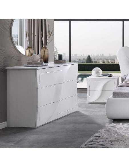 Camera da letto Sinera colore bianco larice con particolari in cristallo - Kallea