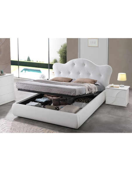 Camera da letto Sinera colore bianco larice con particolari in cristallo - Kallea