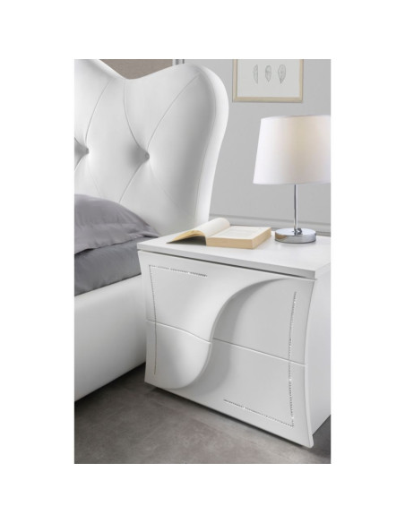 Camera da letto Sinera colore bianco larice con particolari in cristallo - Kallea