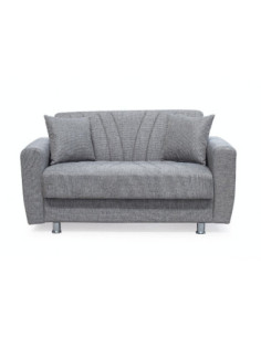 Divano Poem 2 posti con letto contenitore in tessuto Mina 07 tortora - Kallea 2