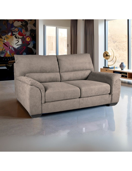 Divano Atene 3 posti in tessuto Barrel 21 tortora - Kallea