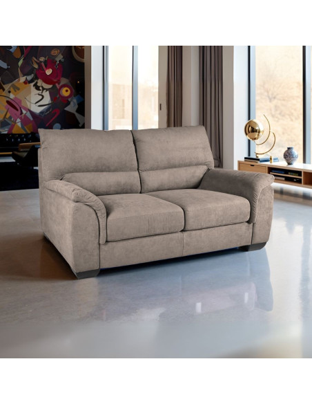 Divano Atene 2 posti in tessuto Barrel 21 tortora - Kallea