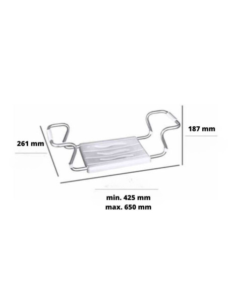 Sedile per vasca regolabile per disabili in alluminio colore bianco - Kallea