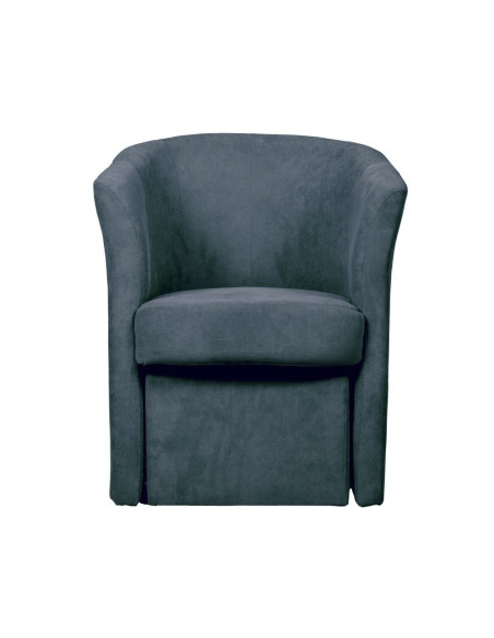 Djerba tessuto grigio scuro Soro 97 poltrona con pouff estraibile - Kallea