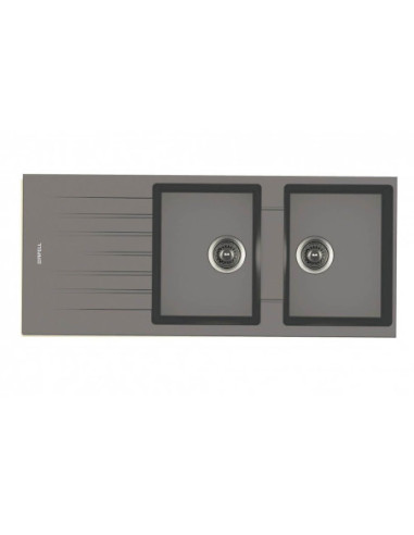 Lavello 116x50 2v PTPL1162 Alluminio Apell - Kallea
