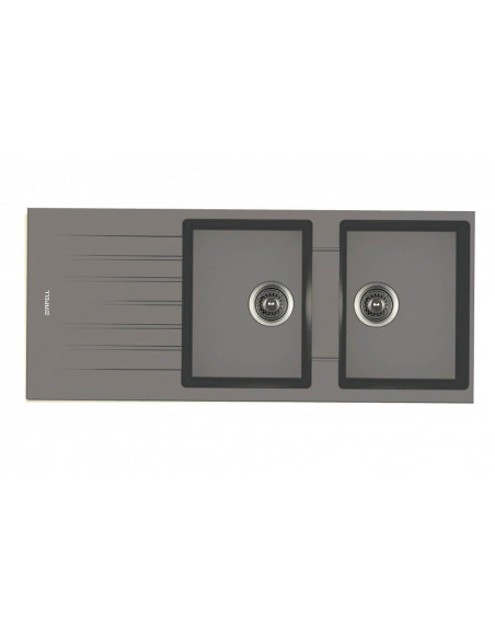 Lavello 116x50 2v PTPL1162 Alluminio Apell - Kallea