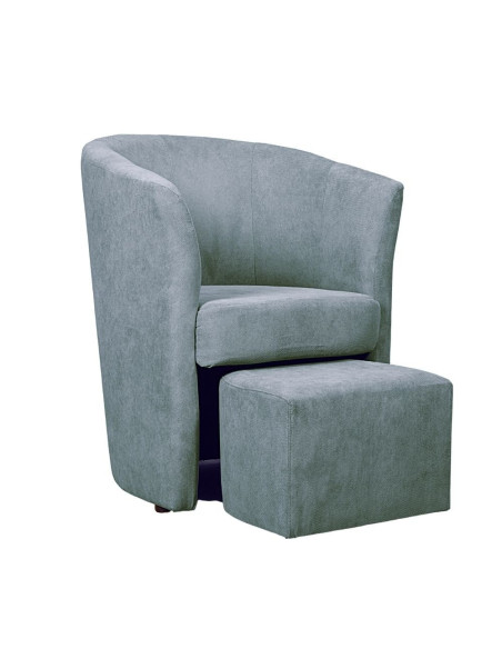 Djerba tessuto grigio chiaro Soro 90 con pouff estraibile - Kallea