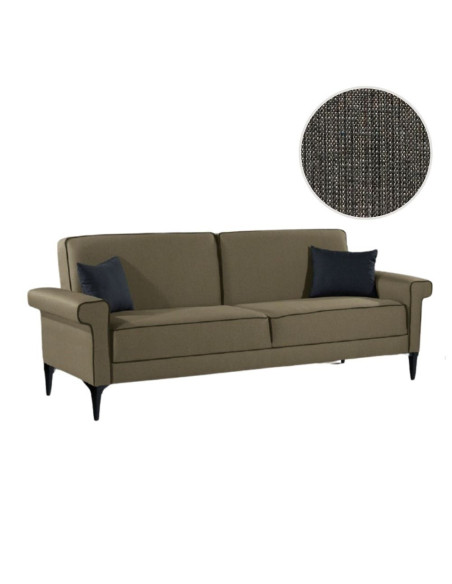 Divano letto Silvera 2 posti tessuto grigio 07-811 - Kallea