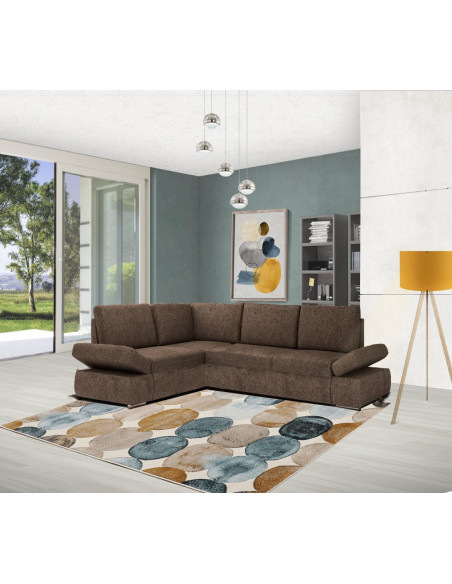 Divano angolare Siena con letto estraibile taupe Twist 5 267x200x90 - Kallea
