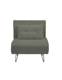 Poltrona letto Quarzo senza braccioli colore verde muschio con piedini in metallo - Kallea 2