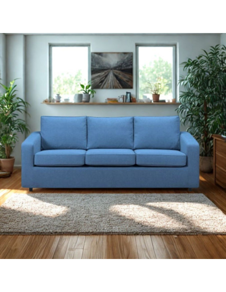 Divano 3 posti Mestre in colore Neve 74 blu oceano - Kallea