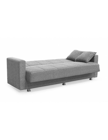 Divano Marbella 3 posti con letto contenitore in tessuto Mina 14 grigio chiaro - Kallea