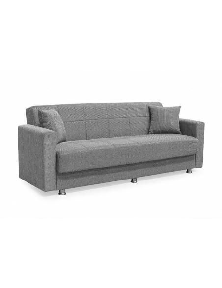 Divano Marbella 3 posti con letto contenitore in tessuto Mina 14 grigio chiaro - Kallea