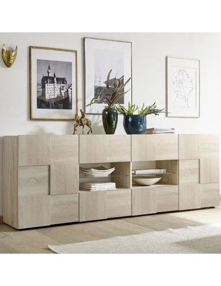 Madia Artica rovere samoa 2 ante e 4 cassetti - Kallea