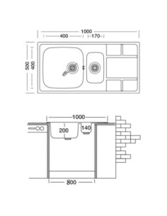Lavello XTREND 332 100x50 cm destro - Kallea 2